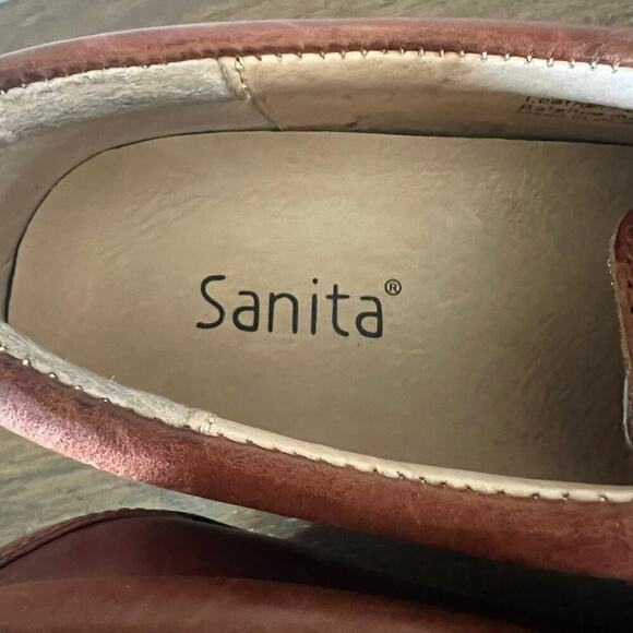 Sanita Professional Nicky Suze Brown Leather Clogs with Buckle- Size EU 38 US 7 - Picture 10 of 11